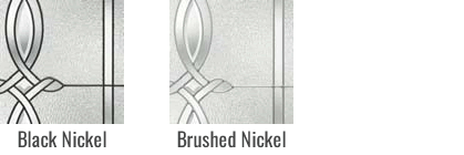 Fiberglass Door - Caming Options - Longford - Black Nickel - Brushed Nickel