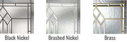 Fiberglass Door - Caming Options - Provincial - Black Nickel - Brushed Nickel - Brass
