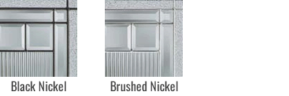 Fiberglass Door - Caming Options - Saratoga - Black Nickel - Brushed Nickel