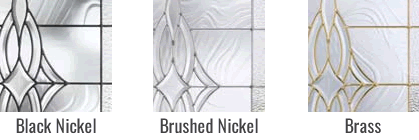 Fiberglass Door - Caming Options - Wellesley - Black Nickel - Brushed Nickel - Brass