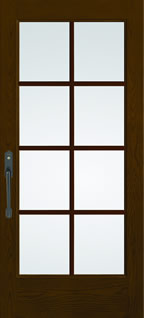 FC1207 - Coastal Style Entry Doors, Fiber-Classic Oak with Clear Glass and SDLs