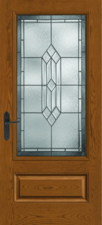 CC97 - Colonial Entry Style Doors, Classic-Craft Oak with Provincial Glass