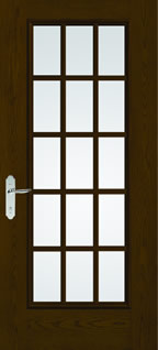 FC18 - Colonial Style Entry Doors, Fiber-Classic Oak with Clear Glass and SDLs