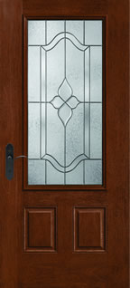 FCM912 - Colonial Style Entry Doors, Fiber-Classic Mahogany with Concorde Glass