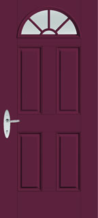 S255 - Colonial Entry Style Doors, Smooth-Star with Clear Glass and FXGs