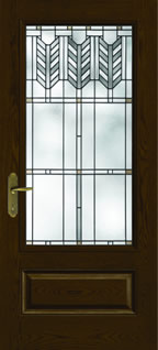 CC9818 - Craftsmen Style Entry Doors, Classic-Craft Oak with Villager Glass