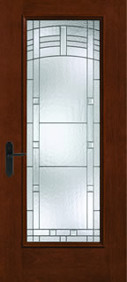 FCM900 - Craftsmen Style Entry Doors, Fiber-Classic Mahogany with Maple Park Glass