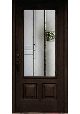 Granville - Decorative Glass Options is sleek, modern look and takes front doors to the next level with smooth lines and varying granite and other options to give the door a clean piece of glass that is stylish without sacrificing privacy.