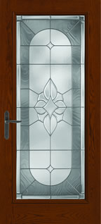 CC109 - European Style Entry Doors, Classic-Craft Oak with Arcadia Glass