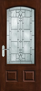 CCM302 - European Style Entry Doors, Classic-Craft Mahogany with Lucerna Glass