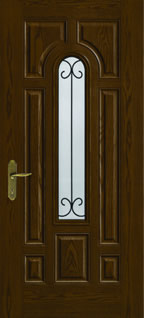 FC506 - European Style Entry Doors, Fiber-Classic Oak with Riserva Glass