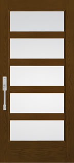 FC5720 - Modern & Contemporary Entry Style Doors, Fiber-Classic Oak with Clear Glass and SDLs
