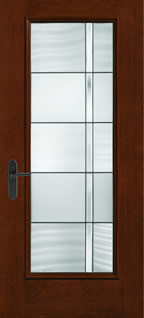 FCM1652 - Modern & Contemporary Style Entry Doors, Fiber-Classic Mahogany with Axis Glass