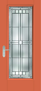 S154 - Modern & Contemporary Entry Style Doors, Smooth-Star with Saratoga Glass