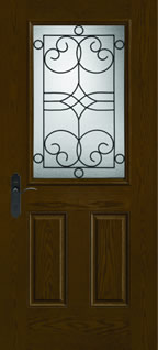 FC114 - Southwest Entry Style Doors, Fiber-Classic Oak with Salinas Glass