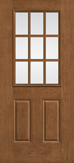 FCM65 - Traditional Entry Style Doors, Fiber-Classic Mahogany with Clear Glass and SDLs