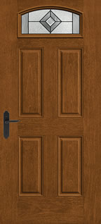 FCM745 - Traditional Entry Style Doors, Fiber-Classic Mahogany with Pembridge Glass
