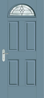 S454 - Traditional Entry Style Doors, Smooth-Star with Concorde Glass