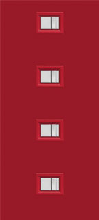 4AX - Steel Doors by material, Pulse Style, Colour: Ruby Red